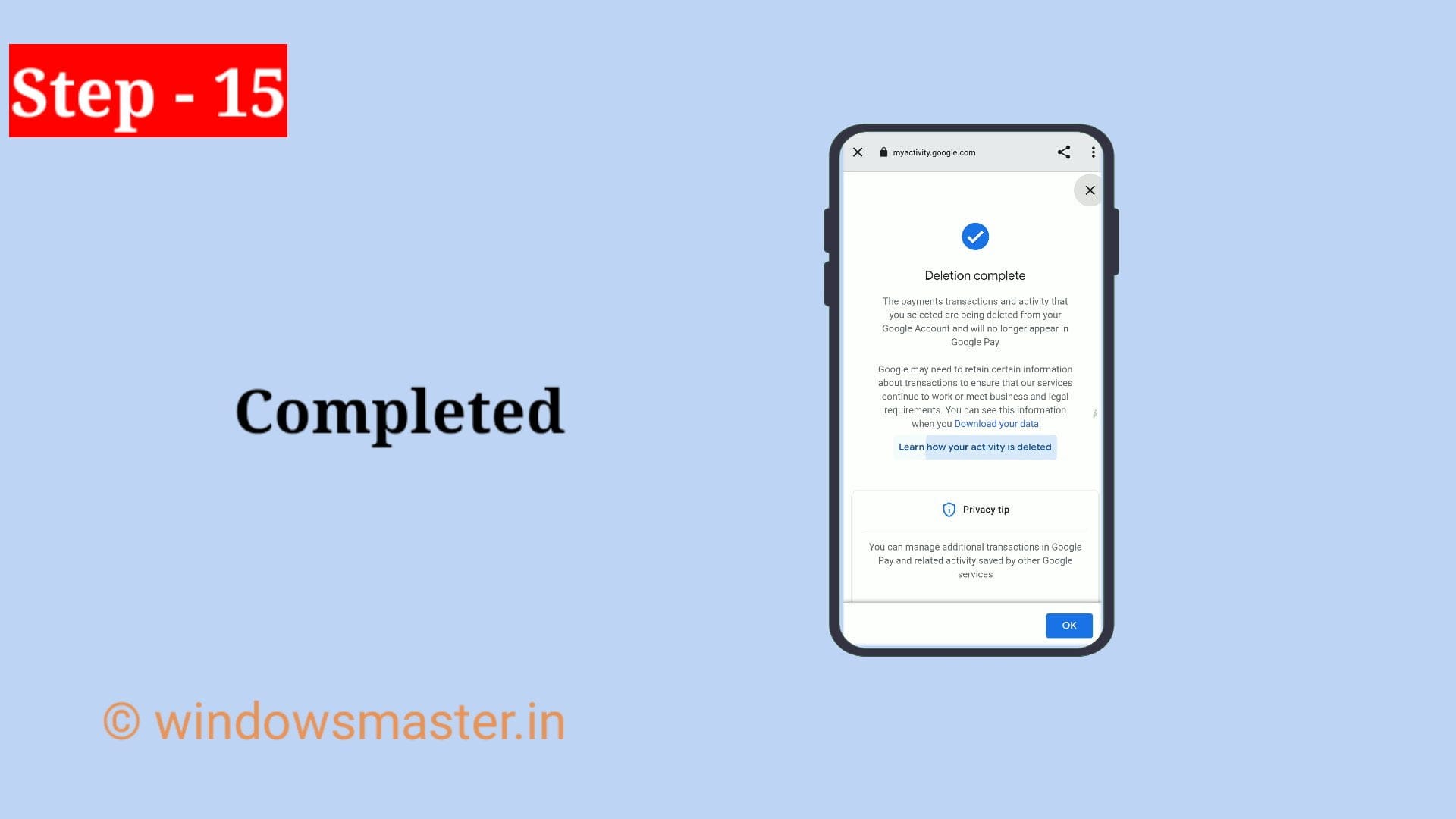 how to delete transaction history in google pay